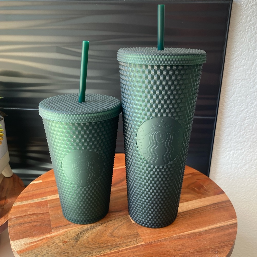 💚Starbucks Dark Green Studded Tumbler Set💚